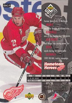 1998-99 UD Choice Preview - Hometeam Heroes #RW19 Mike Knuble Back