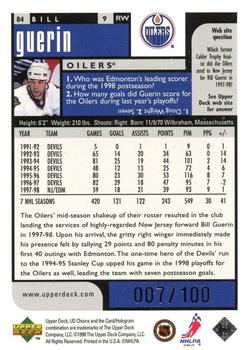 1998-99 UD Choice - Prime Choice Reserve #84 Bill Guerin Back