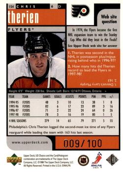 1998-99 UD Choice - Prime Choice Reserve #154 Chris Therien Back