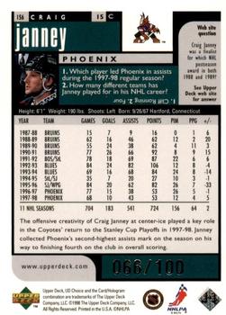 1998-99 UD Choice - Prime Choice Reserve #156 Craig Janney Back