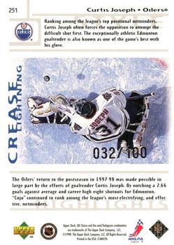 1998-99 UD Choice - Prime Choice Reserve #251 Curtis Joseph Back