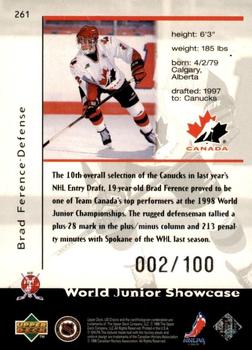 1998-99 UD Choice - Prime Choice Reserve #261 Brad Ference Back