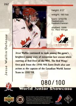 1998-99 UD Choice - Prime Choice Reserve #262 Jesse Wallin Back