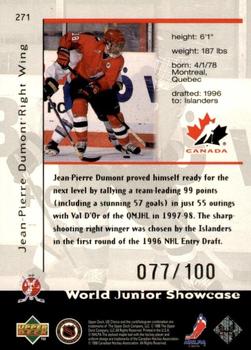 1998-99 UD Choice - Prime Choice Reserve #271 Jean-Pierre Dumont Back