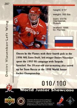 1998-99 UD Choice - Prime Choice Reserve #287 Dmitri Vlassenkov Back