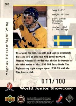 1998-99 UD Choice - Prime Choice Reserve #288 Magnus Nilsson Back