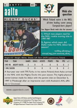 1998-99 UD Choice Preview #9 Antti Aalto Back