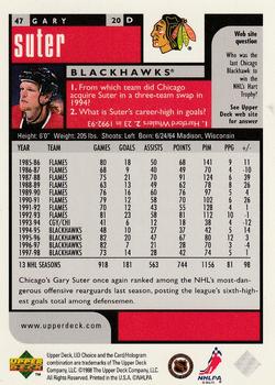1998-99 UD Choice Preview #47 Gary Suter Back