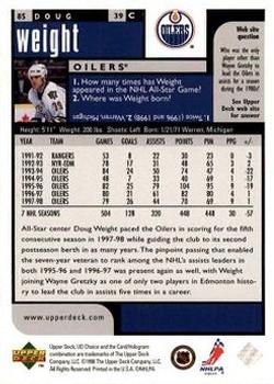 1998-99 UD Choice Preview #85 Doug Weight Back