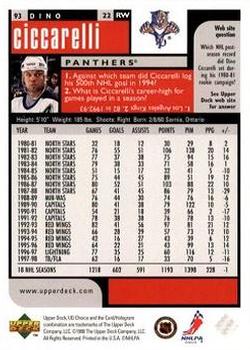 1998-99 UD Choice Preview #93 Dino Ciccarelli Back