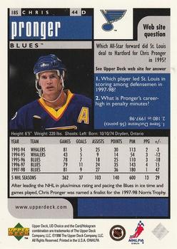 1998-99 UD Choice Preview #185 Chris Pronger Back