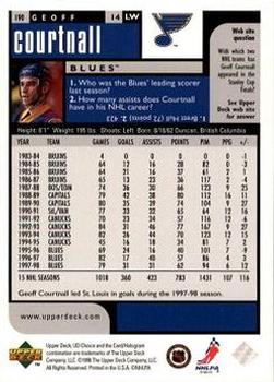 1998-99 UD Choice Preview #190 Geoff Courtnall Back