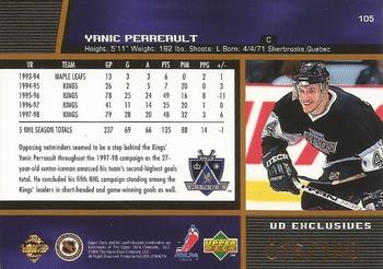 1998-99 Upper Deck - UD Exclusives #105 Yanic Perreault Back