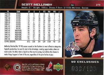 1998-99 Upper Deck - UD Exclusives #279 Scott Mellanby Back