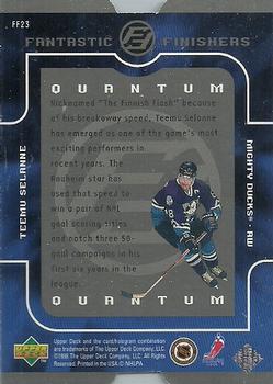 1998-99 Upper Deck - Fantastic Finishers Tier 1 (Quantum Silver) #FF23 Teemu Selanne Back