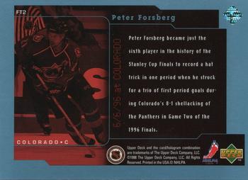 1998-99 Upper Deck - Frozen in Time #FT2 Peter Forsberg Back