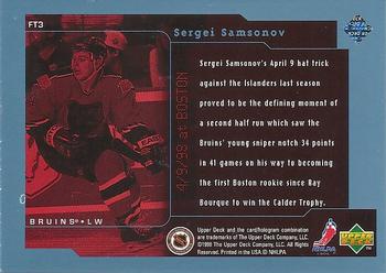1998-99 Upper Deck - Frozen in Time #FT3 Sergei Samsonov Back
