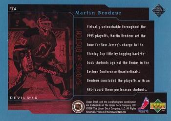 1998-99 Upper Deck - Frozen in Time #FT4 Martin Brodeur Back