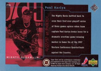 1998-99 Upper Deck - Frozen in Time #FT6 Paul Kariya Back