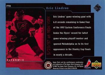 1998-99 Upper Deck - Frozen in Time #FT9 Eric Lindros Back