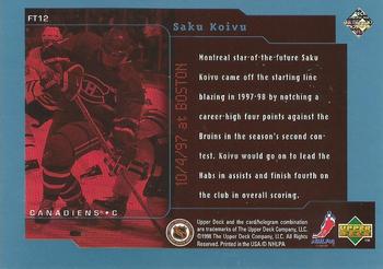1998-99 Upper Deck - Frozen in Time #FT12 Saku Koivu Back