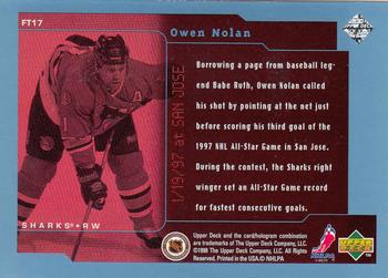 1998-99 Upper Deck - Frozen in Time #FT17 Owen Nolan Back