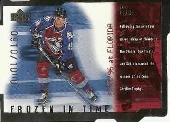 1998-99 Upper Deck - Frozen in Time Tier 1 (Quantum Silver) #FT23 Joe Sakic Front