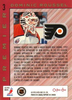 1992-93 O-Pee-Chee Premier - Top Rookies #3 Dominic Roussel Back