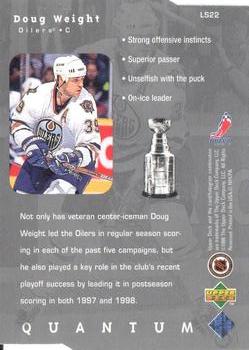 1998-99 Upper Deck - Lord Stanley's Heroes Tier 1 (Quantum Silver) #LS22 Doug Weight Back