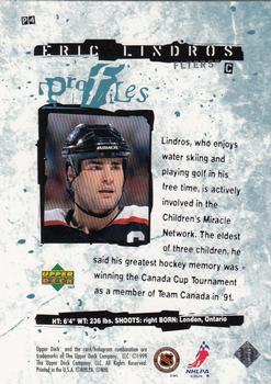 1998-99 Upper Deck - Profiles #P4 Eric Lindros Back