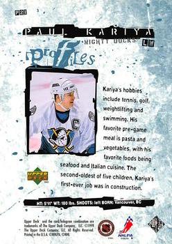 1998-99 Upper Deck - Profiles #P21 Paul Kariya Back