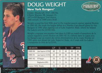 1992-93 Parkhurst #115 Doug Weight Back