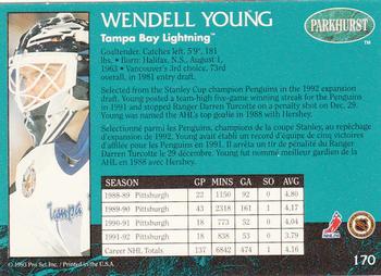 1992-93 Parkhurst #170 Wendell Young Back