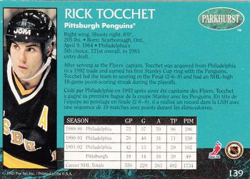 1992-93 Parkhurst #139 Rick Tocchet Back