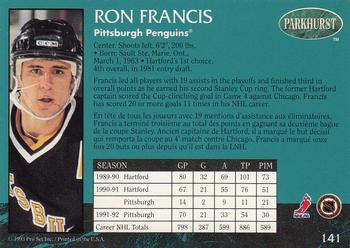 1992-93 Parkhurst #141 Ron Francis Back