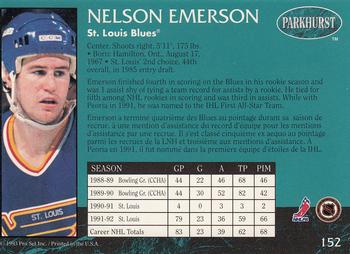 1992-93 Parkhurst #152 Nelson Emerson Back