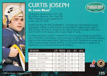 1992-93 Parkhurst #155 Curtis Joseph Back