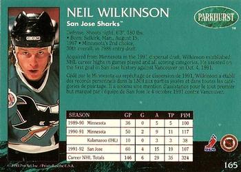 1992-93 Parkhurst #165 Neil Wilkinson Back