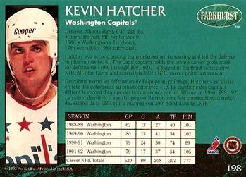 1992-93 Parkhurst #198 Kevin Hatcher Back