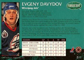1992-93 Parkhurst #211 Evgeny Davydov Back