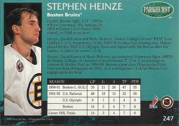 1992-93 Parkhurst #247 Steve Heinze Back