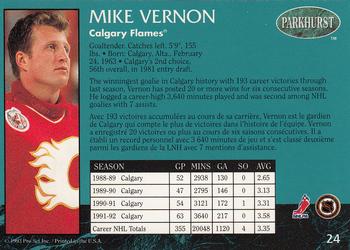 1992-93 Parkhurst #24 Mike Vernon Back