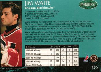 1992-93 Parkhurst #270 Jimmy Waite Back