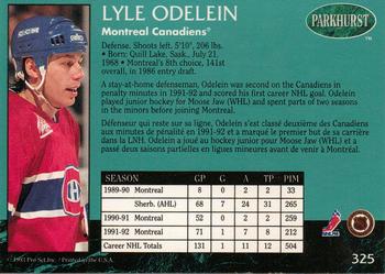1992-93 Parkhurst #325 Lyle Odelein Back