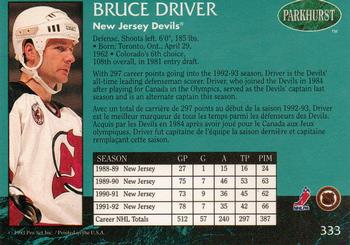 1992-93 Parkhurst #333 Bruce Driver Back