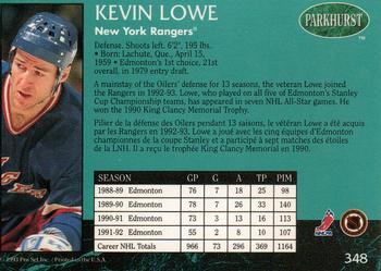 1992-93 Parkhurst #348 Kevin Lowe Back