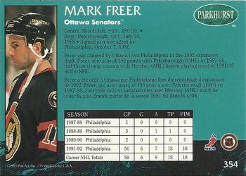 1992-93 Parkhurst #354 Mark Freer Back