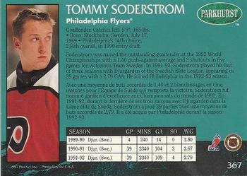 1992-93 Parkhurst #367 Tommy Soderstrom Back