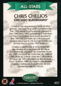 1992-93 Parkhurst #457 Chris Chelios Back
