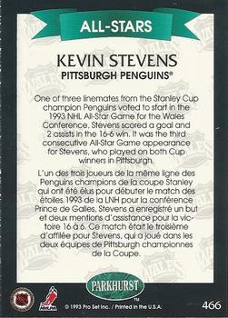 1992-93 Parkhurst #466 Kevin Stevens Back